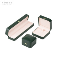 Boîte à bijoux octogonale de luxe en cuir PU vert et daim, design dôme arqué, doublure en velours pour emballage cadeau