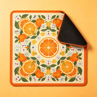 Tapis de Mahjong Vintage Rose Fountain, Imprimé Floral Rouge Crème Doré, Antidérapant en Microfibre, pour 4 Joueurs, Idéal pour les Fêtes