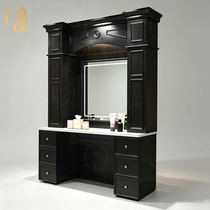 Station de miroir de salon durable, meubles de salon commerciaux modernes multifonctionnels en <span class=keywords><strong>bois</strong></span> pour <span class=keywords><strong>centre</strong></span> <span class=keywords><strong>commercial</strong></span> et hôtel, salon de coiffure et de beauté - Product Image 4