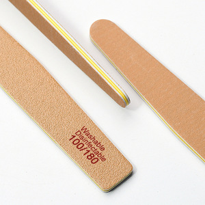 热卖双面可洗消毒100/180指甲锉专业定制标志棕色优秀多形指甲锉 - Product Image 2