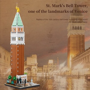 Reobrix St. Mark's Campanile <b>Plastic</b> Building <b>Blocks</b> 800+ Pieces Architectural Model Desktop Ornament Toy for Ages 10+ - Product Image 2
