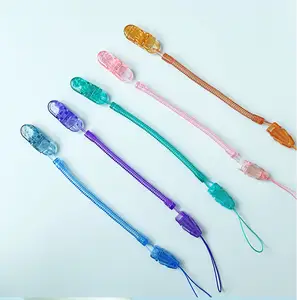 Heiße Verkäufe Transparente bunte Plastik clip Kunststoff Baby Schnuller Hosenträger Clips Klemmen mit greifenden Zähnen