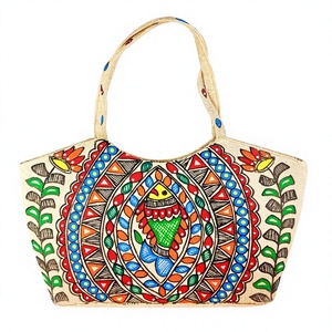 Elegant Women's Cotton Fabric Rectangle <b>Clutch</b> Purse with <b>Gold</b> Leafing and Embroidery Ojistha Industries Jharkhand - Product Image 1