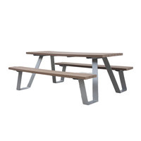 Table de pique-nique en bois en plastique recyclé 6 pieds 8 pieds avec banc restaurant table et chaise extérieures pour événement