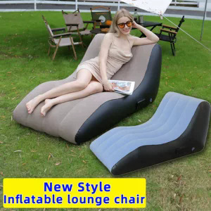 Factory Direct Sale PVC Flocking S Shaped Home Leisure Material Foldable Armrests Inflatable Chair - Product Image 6