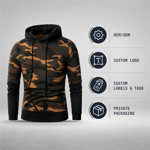 เสื้อฮู้ดผู้ชายลายพราง Camo After Dark ทรงเข้ารูป สวมใส่สบายสำหรับฤดูใบไม้ร่วง ผลิตจากผ้าโพลีเอสเตอร์ 100% แบบเฟรนช์เทอร์รี่ถัก - Product Image 3