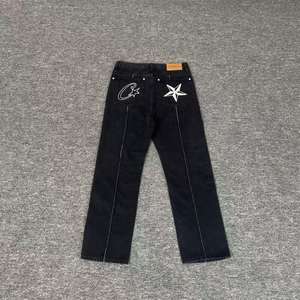 Pantalon avec logo brodé pentagramme de haute qualité, jeans tendance et décontractés <span class=keywords><strong>Corteiz</strong></span> Devil Island pour couple - Product Image 1