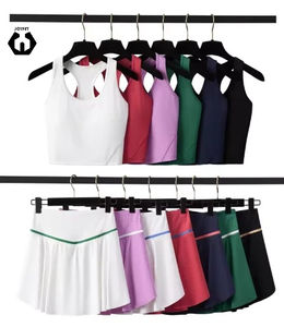 DCK-992 Zweiteiliges Fitness-Yoga-Set Atmungsaktiver Outdoor-Laufanzug Weicher Dehnbarer Tennisrock Trainingskleidung Kurze Sportbekleidung - Product Image 1