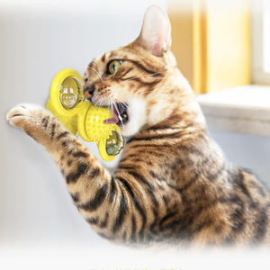 Windmühlen förmiges interaktives Katzenminze spielzeug Plattenspieler-Katzen kau spielzeug mit Saugnapf - Product Image 5