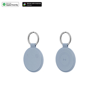 Traceur d'objets personnels de luxe sans fil rechargeable, étiquette intelligente avec étui en cuir, localisateur de clés anti-perte pour sac à main, portefeuille et clés
