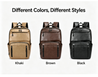 Sac à dos de voyage pour homme, sac à dos d'affaires vintage en cuir PU imperméable, sac d'école pour étudiants, sac à dos pour ordinateur portable en cuir véritable personnalisé
