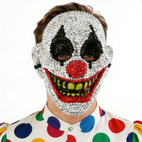 Masques de clown et de crâne en plastique sertis de diamants en gros pour Halloween, Noël, anniversaires, fêtes du Nouvel An