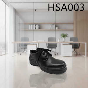 Scarpe Eleganti Nere in Pelle Pieno Fiore con Lacci, Anti-odore, per Studenti, Stile Cerimoniale, per Esibizioni Culturali, Modello HSA003 - Product Image 2