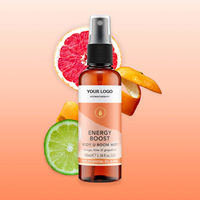 Spray Corporel Énergisant Marque Blanche pour une Ambiance Revitalisante, Brume Naturelle pour Oreillers au Parfum de Lin avec Huiles Essentielles d'Orange, de Citron Vert et de Pamplemousse