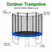 Trampoline d'extérieur personnalisé avec logo, 8-15 pieds, avec filet de sécurité, capacité de charge de 550 kg, certifié CE ASTM, trampoline de jardin
