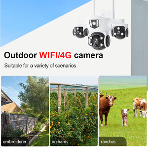 OKAM Pro 4K PTZ 4G Cámara de seguridad solar Alarma inalámbrica de 3 lentes Tarjeta SIM 4G LTE GSM CCTV con panel solar de 8W Batería de 8000mAh - Product Image 3