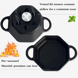 Mini olla <span class=keywords><strong>de</strong></span> Horno Holandés y tostador <span class=keywords><strong>de</strong></span> ajo ahumador <span class=keywords><strong>de</strong></span> <span class=keywords><strong>hierro</strong></span> <span class=keywords><strong>fundido</strong></span>, tostador <span class=keywords><strong>de</strong></span> ajo <span class=keywords><strong>de</strong></span> <span class=keywords><strong>hierro</strong></span> <span class=keywords><strong>fundido</strong></span> presazonado con tapa, olla confitada <span class=keywords><strong>de</strong></span> ajo, - Product Image 5