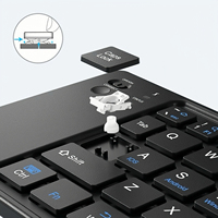 Keyboard Gunting BT 66-Tombol Isi Ulang Terbaru Ultra-Tipis Ukuran Saku Mini Lipat Ergonomis Tahan Air untuk Laptop Tablet PC