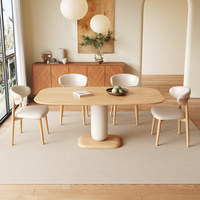Nouvelle table à manger ovale en bois massif au design luxueux, durable et écologique, de forme carrée, pour usage domestique et en restaurant