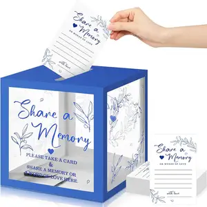 50 Pcs Greenery Share a Memory Cards Box Guest Card Ideas Wedding Decoration Memory Cards Box Decor