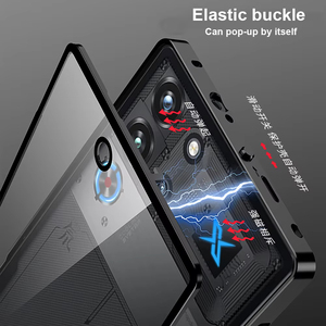 Funda de lujo con marco metálico, carcasa de vidrio transparente, hebilla elástica para ZTE Nubia Red Magic 10 Pro, protector de cámara, cubierta protectora - Product Image 3