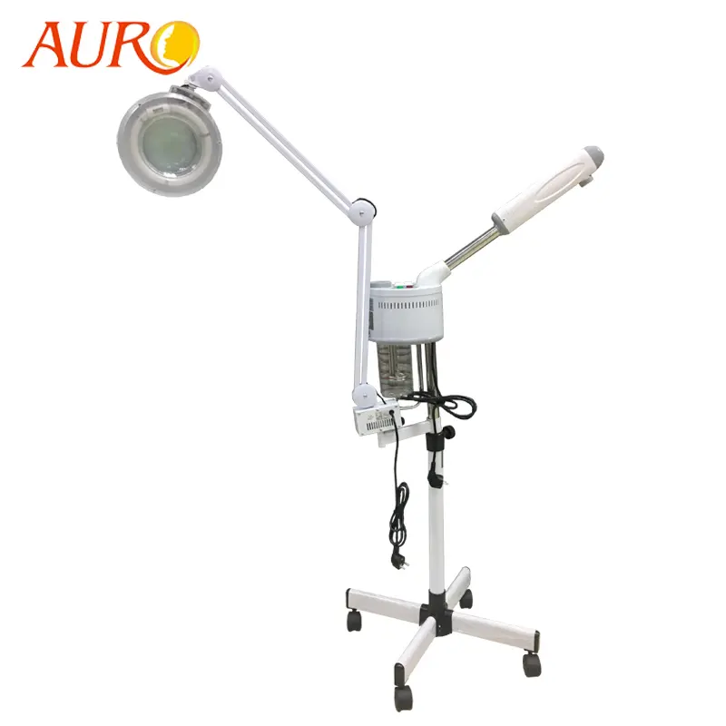 Au-900Eプロフェッショナルトップコンビネーション! Ozone Therapy SteamerとCool Light Glass Magnify Lamp Skin Care