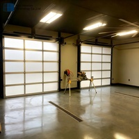 Porte de garage sectionnelle électrique automatique en verre clair avec miroir en aluminium personnalisé, vente chaude