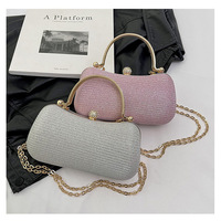 ALC0010 WEEKS Sac à Main Femme Style Nouveauté Tendance Pochettes à Bandoulière Petit Carré Polyester Doublure Cuir pour Soirée