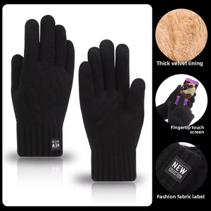 Gants tricotés de haute qualité pour l'hiver, avec écran tactile, en velours épais, résistants au froid et chauds, pour hommes et femmes - Product Image 5