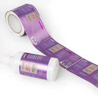 Étiquettes personnalisées de luxe pour sérum, cosmétiques imperméables, logo métallique violet, autocollant pour soins de la peau, flacon de lotion, étiquettes d'emballage BOPP