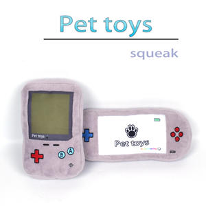 Komik karikatür oyun denetleyicisi peluş oyuncak köpek yumuşak dolması Pet çiğnemek oyuncak özel interaktif gıcırtılı yavru oyuncak - Product Image 2