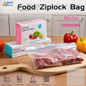 DYT Wholesale Custom Logo Transparent Food Storage Grip Seal PE Ziplock Bag Plastic Zipper Sealed Bags for Freezer Food