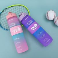 Bouteille d'eau Kecolove 1000 ml (32 oz) avec échelle de temps, antidérapante, portable, pour le sport en plein air, étanche, avec poignée