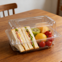 Emballage de boulangerie en plastique transparent PET, boîte à charnière transparente en plastique, conteneur à pain en plastique pour croissants