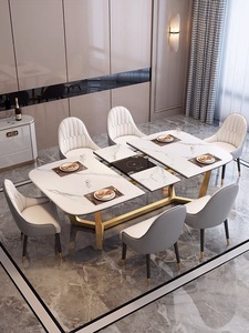 Chất Lượng Cao Thiết Kế Mới Hiện Đại Sang Trọng Marble <span class=keywords><strong>Top</strong></span> Trắng Bàn Ăn Đặt CZ-DT18(3) - Product Image 3