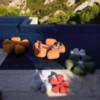 Matelas Gonflable de Luxe en PVC 0,3 mm d'Épaisseur, Flotteur de Piscine en Forme de Fleur, Chaise Longue en Tissu, Couleur Personnalisable pour Piscine Extérieure et Plage