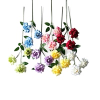 Bouquet de 3 roses artificielles en soie – Haute simulation, semi-fait main, pour décoration murale et de table