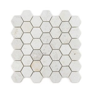 Piastrelle a Mosaico Esagonali in Pietra Naturale Bianca, Dimensione 2 Pollici, per Decorazione di Pareti e Pavimenti - Product Image 4