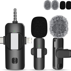 Wireless Lavalier <b>Microphone</b> Mini Type-C <b>Microphone</b> with Noise Reduction For <b>Recording</b> Live Streaming Interviews - Product Image 2