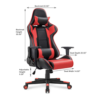 Chaise d'ordinateur de jeu de luxe Gamer Massage en cuir pu led rgb violet noir blanc rose Scorpion Racing chaise de jeu avec repose-pieds