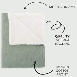 Manta de bebé <span class=keywords><strong>Iber</strong></span> de muselina de algodón orgánico con estilo nuevo verde salvia, manta envolvente de muselina para recién nacidos - Product Image 5