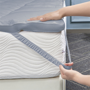 <span class=keywords><strong>Surmatelas</strong></span> antidérapant en microfibre bleu violet de qualité supérieure <span class=keywords><strong>4</strong></span> bandes élastiques antibactériennes perméables à l'air pour une utilisation à l'hôpital à la maison - Product Image 6