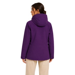 <span class=keywords><strong>Veste</strong></span> softshell à capuche pour <span class=keywords><strong>femme</strong></span> - Manteau de <span class=keywords><strong>randonnée</strong></span> imperméable et thermique, coupe ajustée, coupe-vent pour les sports de plein air - Product Image 3