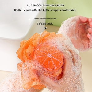 Zenidoo Creative Modern Flower-Shaped Fruit Bath Ball Cute PE Foam Tennis <b>Scrubbing</b> Bath Ball Hanging Design for Children Adults - Product Image 3