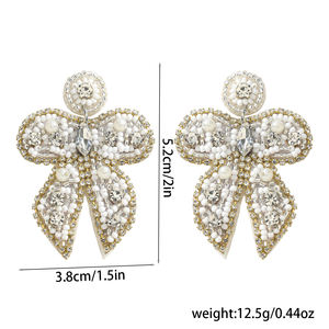 أقراط نسائية من الخرز البوهيمي بالجملة أقواس أحجار الراين أقراط نسائية أنيقة مزاجية - Product Image 6