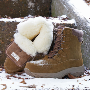 Botas de Nieve para Hombre |   Botines de Tobillo Transpirables e Impermeables con Exterior de Cuero Vacuno y Forro de Lana de Oveja Integrado, Antideslizantes |   Invierno - Product Image 4