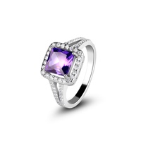 Mascotte Baguette de haute qualité Bagues en zirconium Bagues de luxe en argent sterling 925 plaqué rhodium