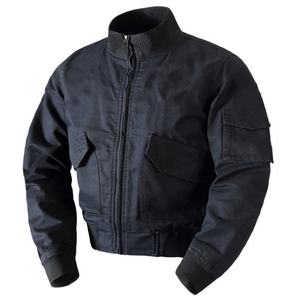 Veste bomber en cuir de vache en coton ample pour homme, taille plus, à fermeture éclair réversible, printemps et automne, vente en gros personnalisée - Product Image 3