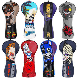 En stock accessoires de golf Black Ghosts Skeleton Golf Club Head Covers Custom Pu Leather Driver 1 3 5 Wood Cover Golf Headcover - Product Image 5