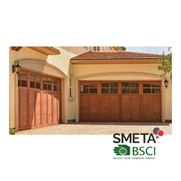 Porte de garage sectionnelle en aluminium sur mesure LONGTAI, aspect bois, avec serrure antivol et finition de surface imperméable